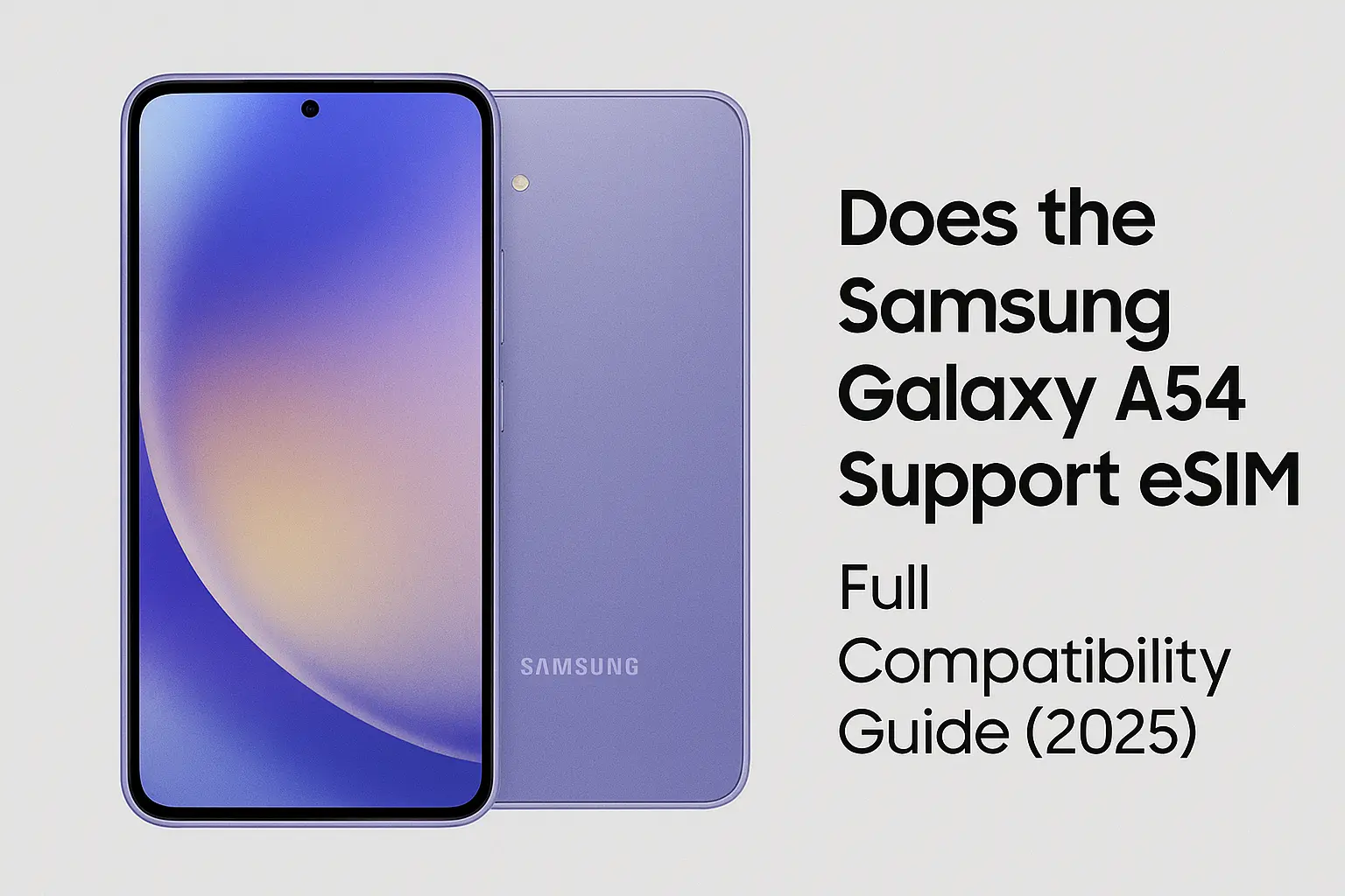 Samsung Galaxy A54 eSIM Support Graphic – Full Compatibility Guide 2025