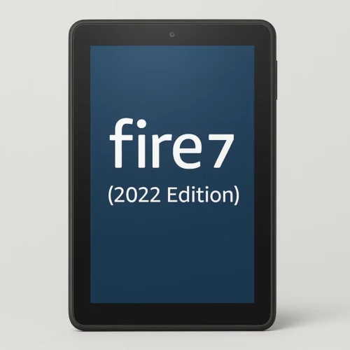 Amazon Fire 7 Tablet 2022 Edition front view with display on - best amazon fire tablet 