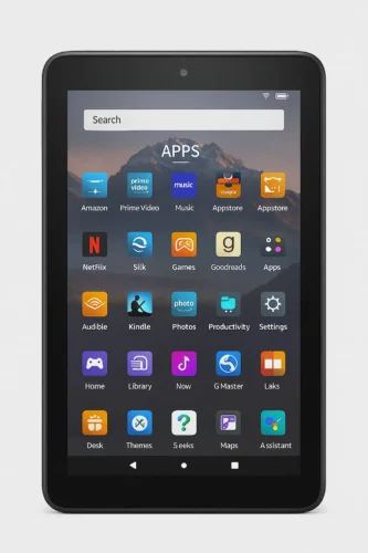 Best for Portability - Amazon Fire HD 8 Tablet front view with apps on screen