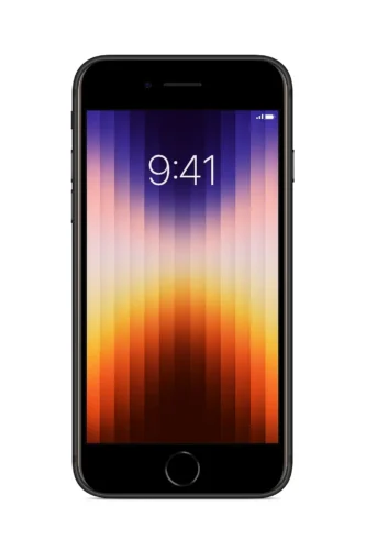 Apple iPhone SE 2022 front view with Touch ID and vibrant display