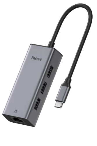 Baseus USB-C Hub with Ethernet and USB-A ports – 2025 model for multitasking and presentations