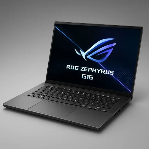 ASUS ROG Zephyrus G16 (2025) gaming laptop with slim design and backlit keyboard