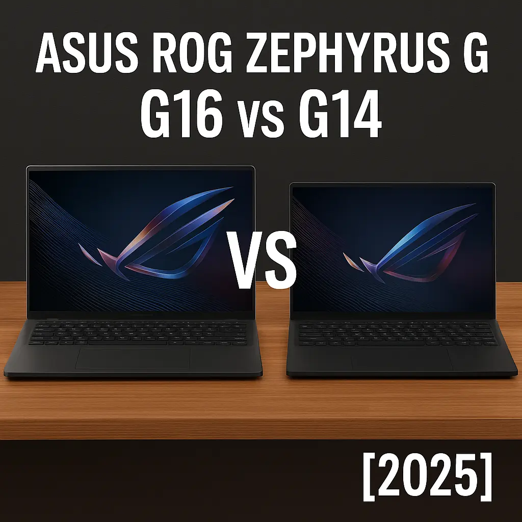 Asus ROG Zephyrus G16 and G14 side-by-side comparison 2025