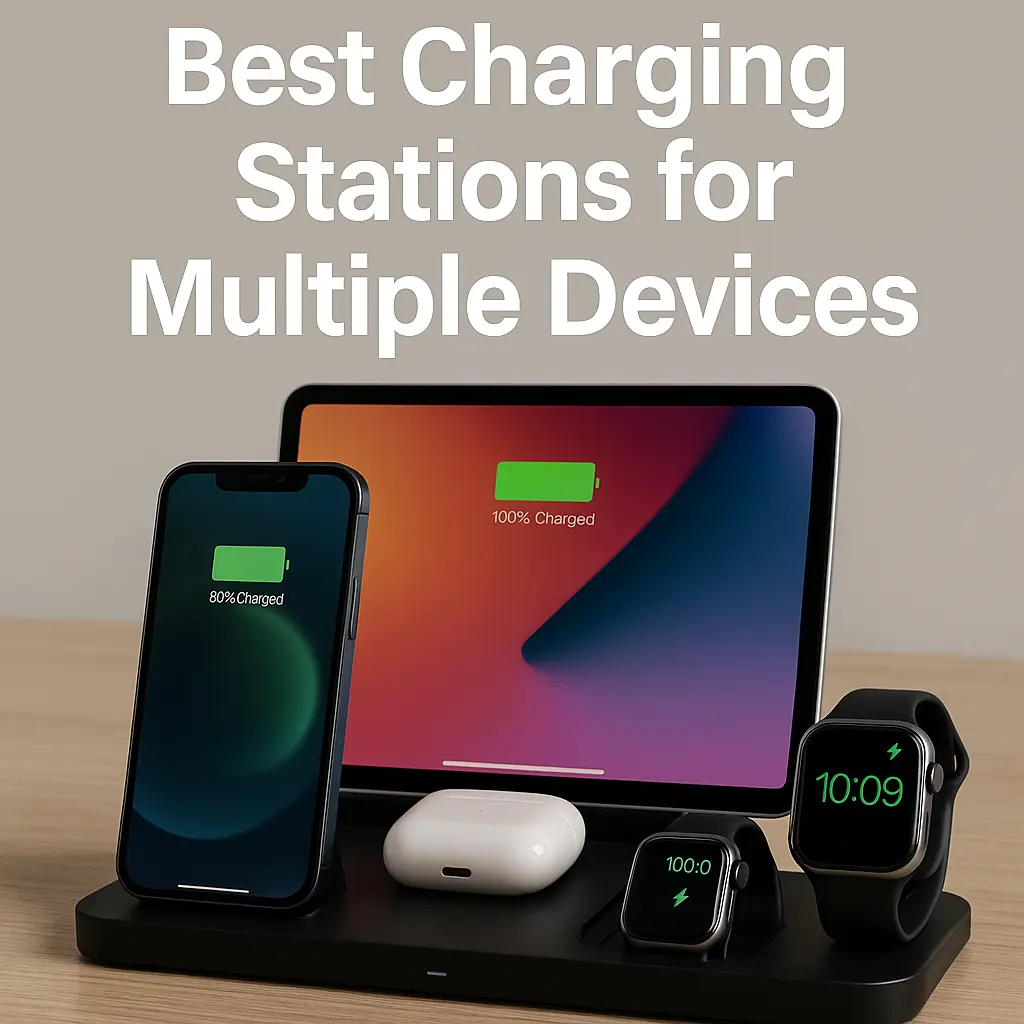 Charging station with iPhone, iPad, Apple Watch, and AirPods – Best Charging Stations 2025