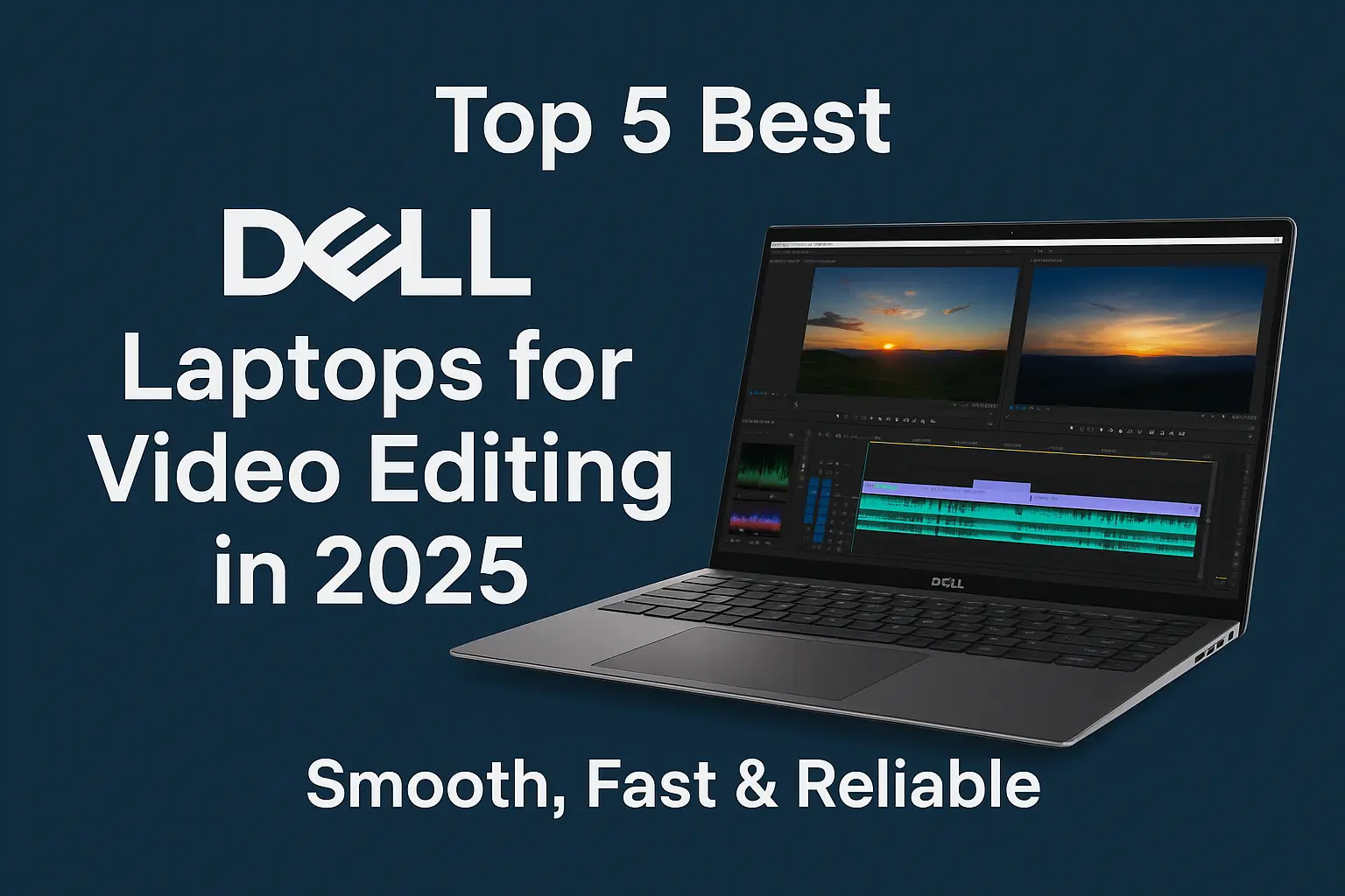 Top 5 Best Dell Laptops for Video Editing in 2025 with video editing software on screen