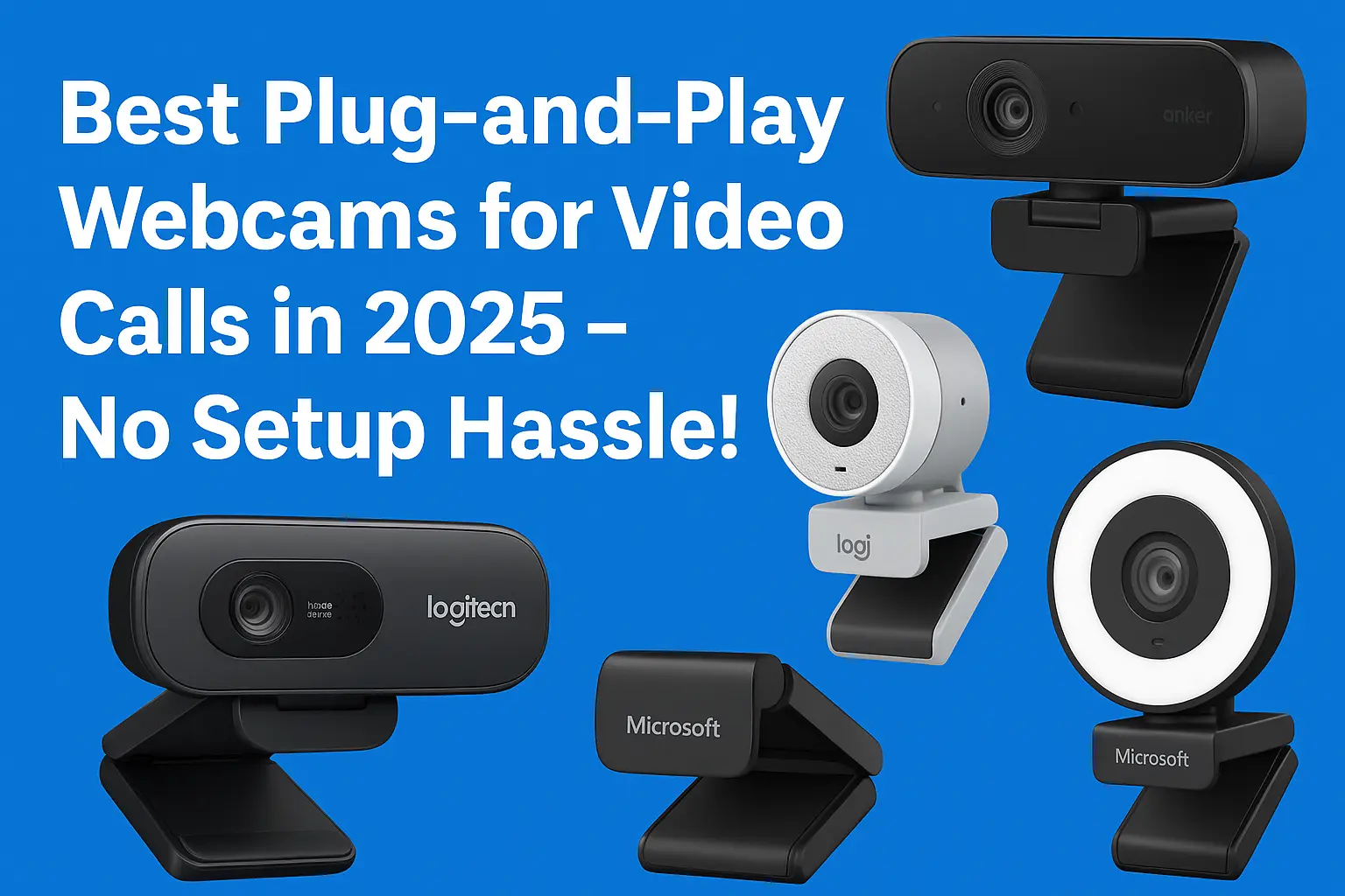 Feature image showcasing top plug-and-play webcams for video calls in 2025