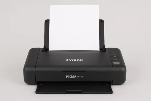 Canon PIXMA TR150 compact wireless small printer with paper tray open