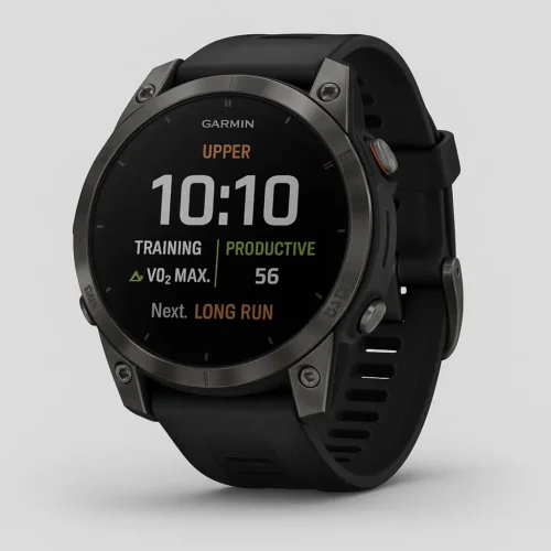 Garmin Epix Pro Gen 2 smartwatch showing training productivity and VO2 Max on AMOLED display