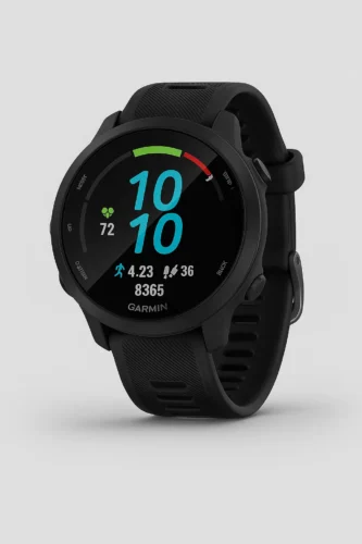 Garmin Forerunner 55 black GPS smartwatch with fitness tracking and colorful progress rings