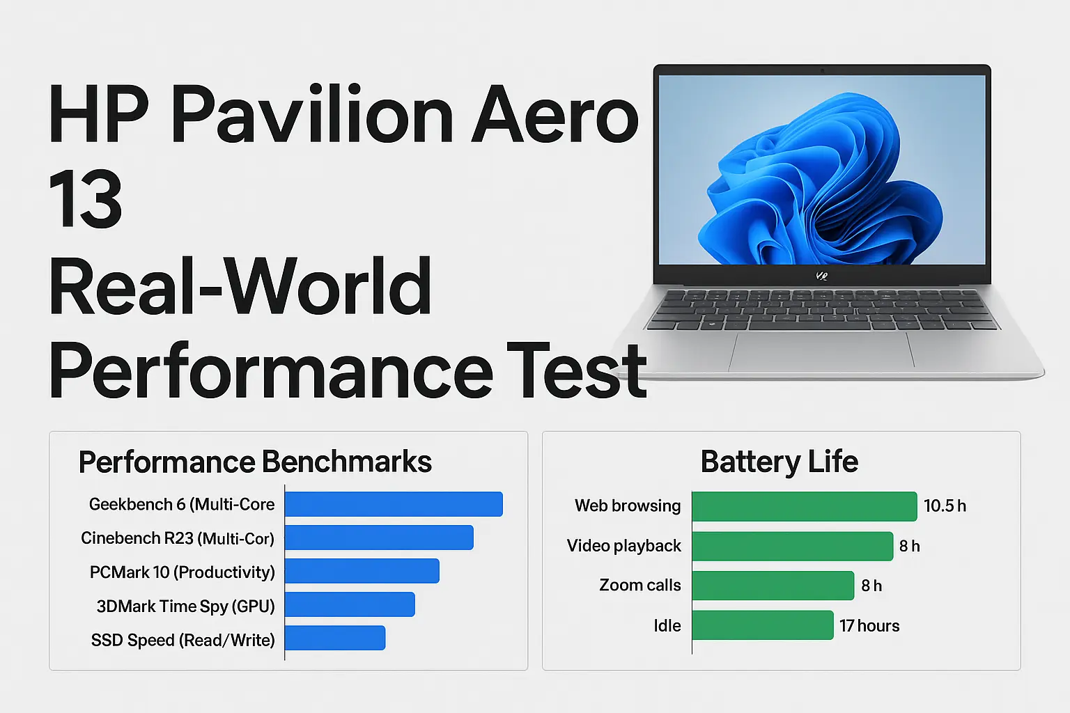 HP Pavilion Aero 13 (2025) Real-World Performance Test – Is It Really That Good? 7 HP Pavilion Aero 13 (2025) performance and battery test results