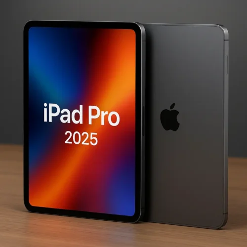 iPad Pro 2025 concept render with OLED display and dual camera