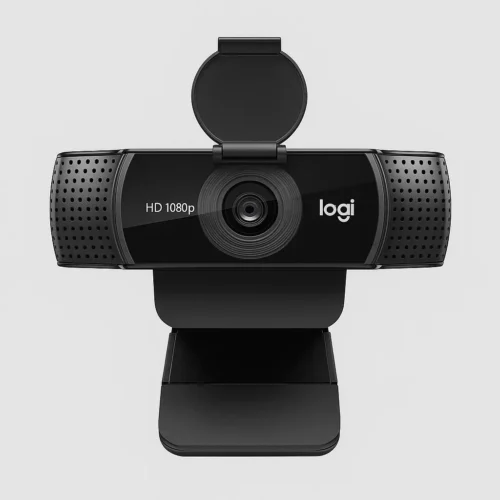 Logitech C920s HD Pro webcam with privacy shutter, front view - best webcam for video call