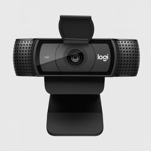 Front view of Logitech C920s Webcam Review with privacy shutter open
