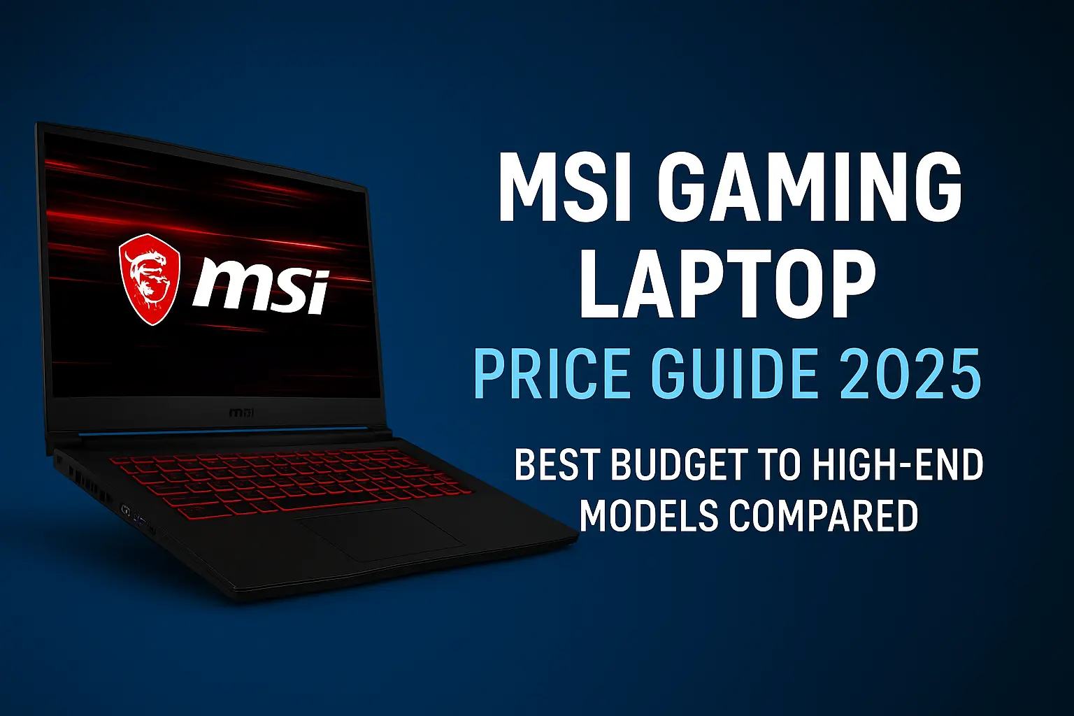 MSI gaming laptop with red backlit keyboard and 2025 price guide