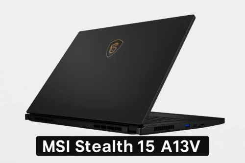 MSI Stealth 15 A13V 2025 slim gaming laptop rear view