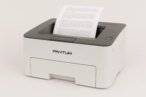 Pantum P2502W compact monochrome laser printer printing text document