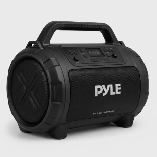 Pyle Street Blaster X portable waterproof boombox with rugged design and LED display
