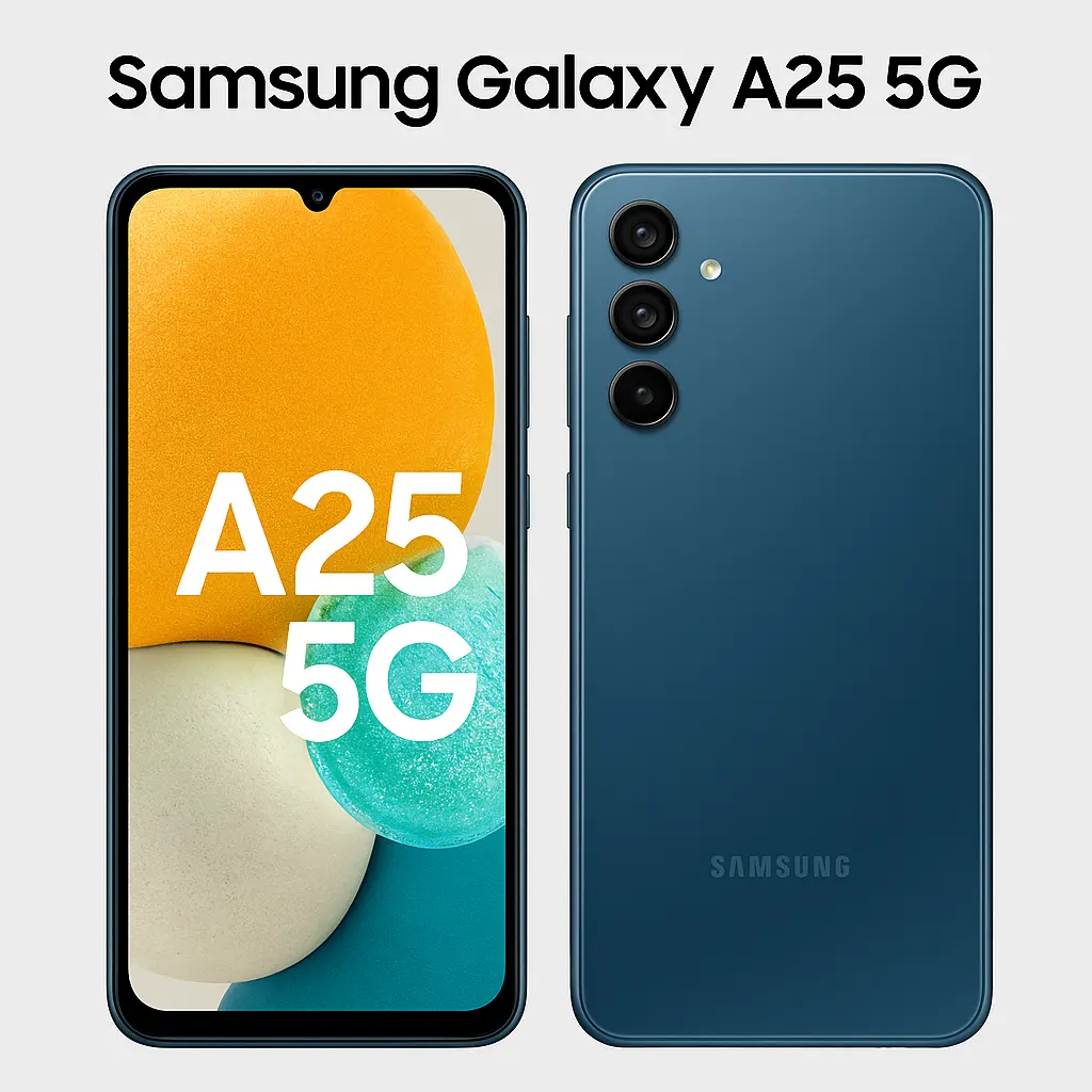 Samsung Galaxy A25 5G Review (2025) – Budget Powerhouse with Flagship Feel? 7 Samsung Galaxy A25 5G review in 2025 – Blue Variant Front View