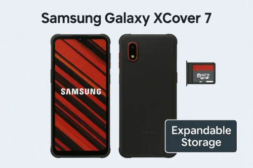 Samsung Galaxy XCover 7 2025 with rugged design and SD card slot