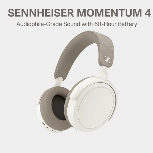 Sennheiser Momentum 4 high-end headphones with 60-hour battery and hybrid ANC in 2025