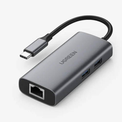 UGREEN USB-C Hub 4-in-1 with Ethernet, USB-A ports, and Power Delivery – 2025 model