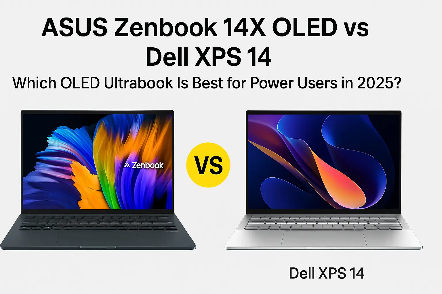 ASUS Zenbook 14X OLED vs Dell XPS 14 side-by-side comparison for power users in 2025