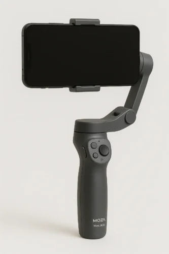 MOZA Mini MX2 smartphone gimbal stabilizer with phone mounted – 2025