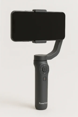 PowerVision S1 smartphone gimbal with ergonomic design and phone mounted – 2025